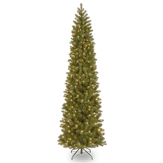 Feel Real® Künstlicher Weihnachtsbaum in Bleistiftform aus Douglasie, beleuchtet mit 2,74 m klaren Lichtern